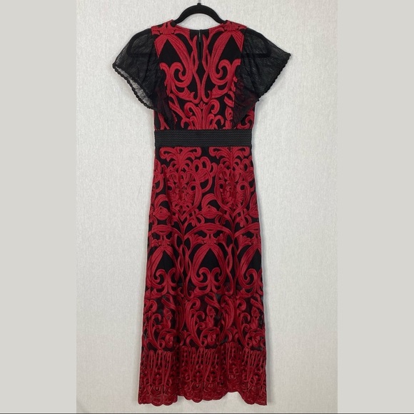 Foxiedox Red and Black Embroidered Dress Sz 2 New! - Picture 3 of 16